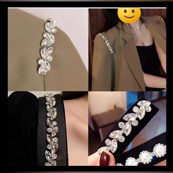 1 Yard Pink, Green & Purple Rhinestone Appliqué Trim | Clothing | New - Picture 9 of 14